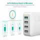 RAVPower USB Qualcomm Quick Charge 3.0 40W 4-Port Desktop Charging Station White (RP-PC024WH)